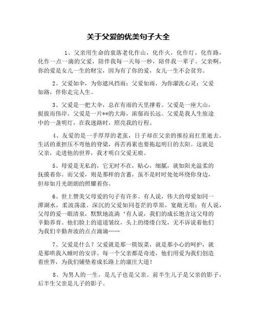 关于父爱的优美句子大全