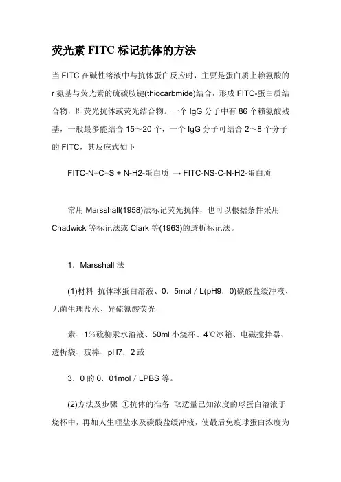 荧光素FITC标记抗体的方法