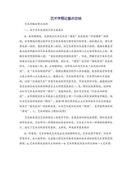 艺术学概论重点总结