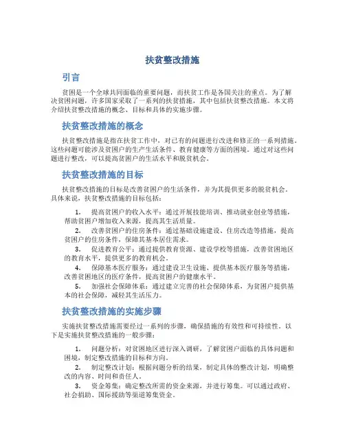扶贫整改措施