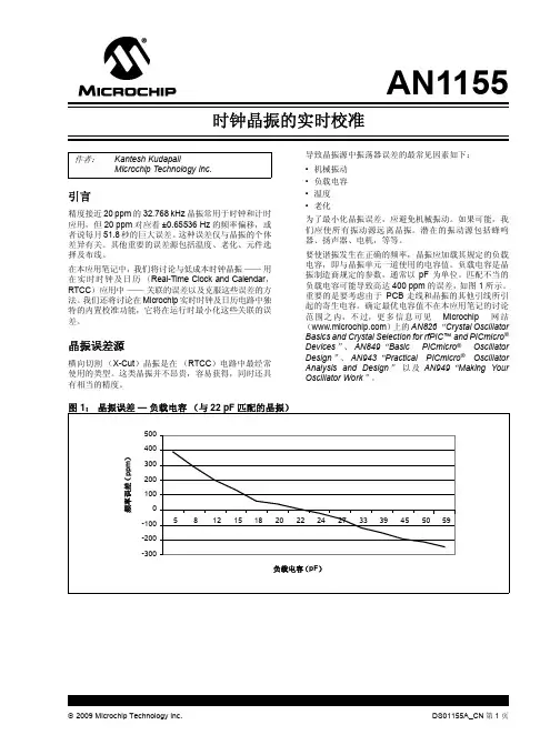 图 1 ： 晶振误差 — 负载电容(与 22 pF 匹配的晶振)