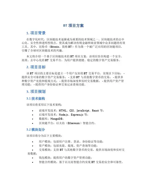 bt项目方案