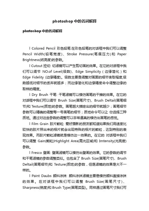 photoshop中的名词解释