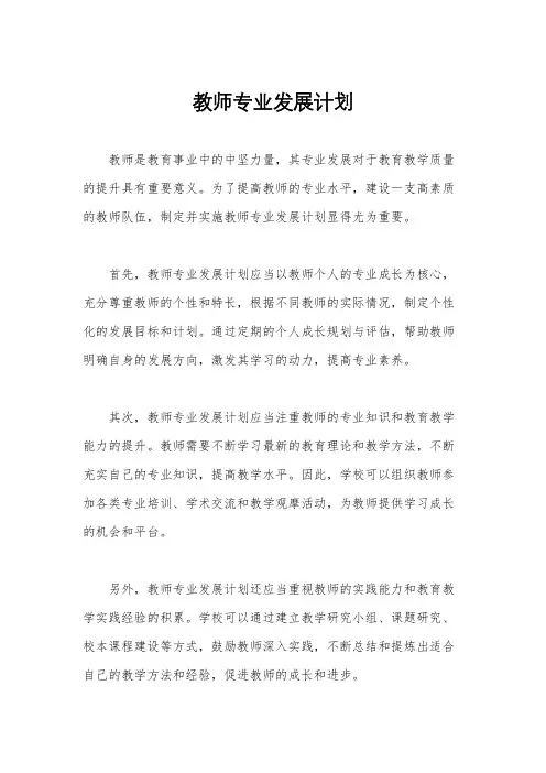 教师专业发展计划