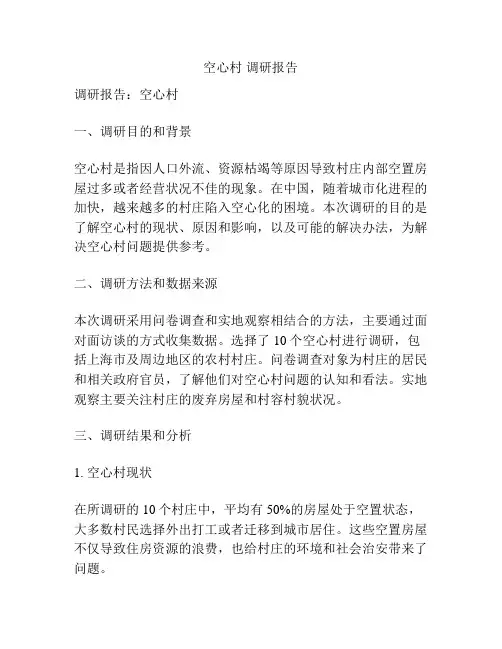 空心村 调研报告