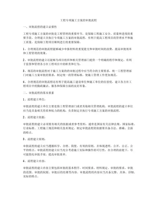 工程专项施工方案的审批流程