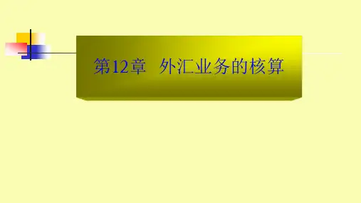 第十二章 外汇业务的核算 《银行会计》PPT课件
