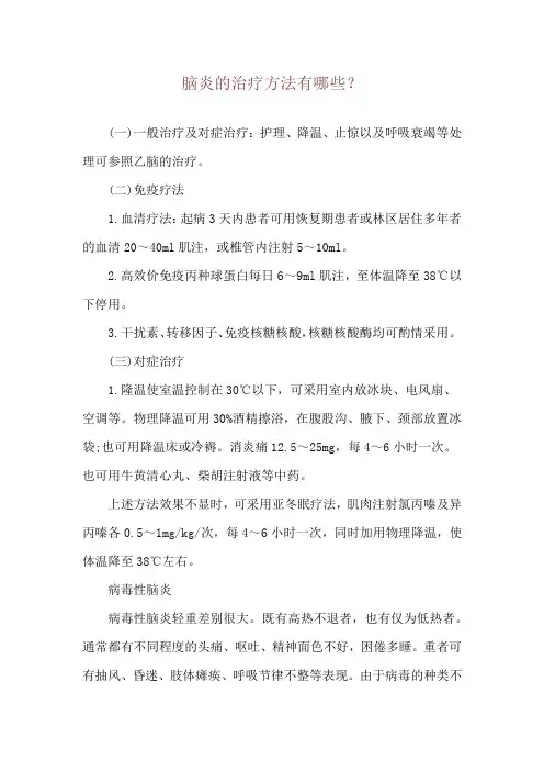 脑炎的治疗方法有哪些？