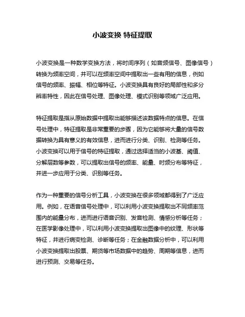 小波变换 特征提取