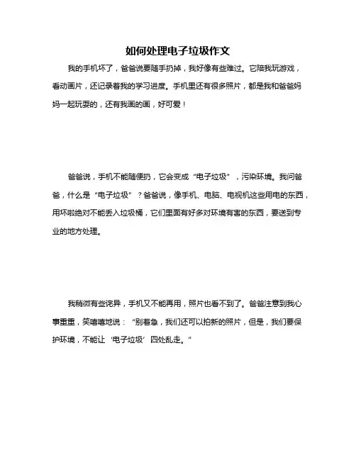 如何处理电子垃圾作文