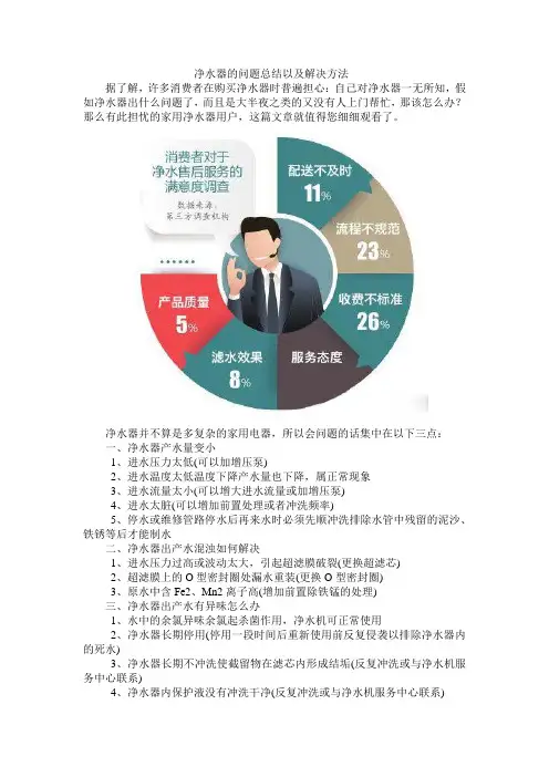 净水器的问题总结以及解决方法