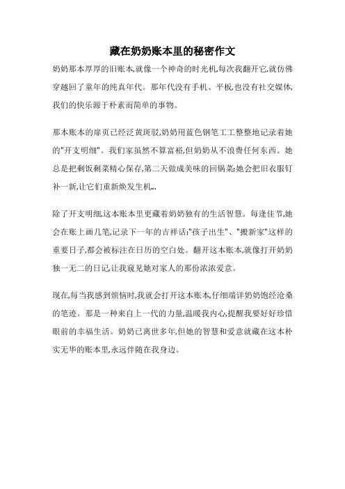 藏在奶奶账本里的秘密作文