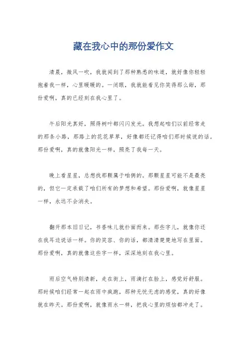藏在我心中的那份爱作文