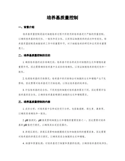 培养基质量控制