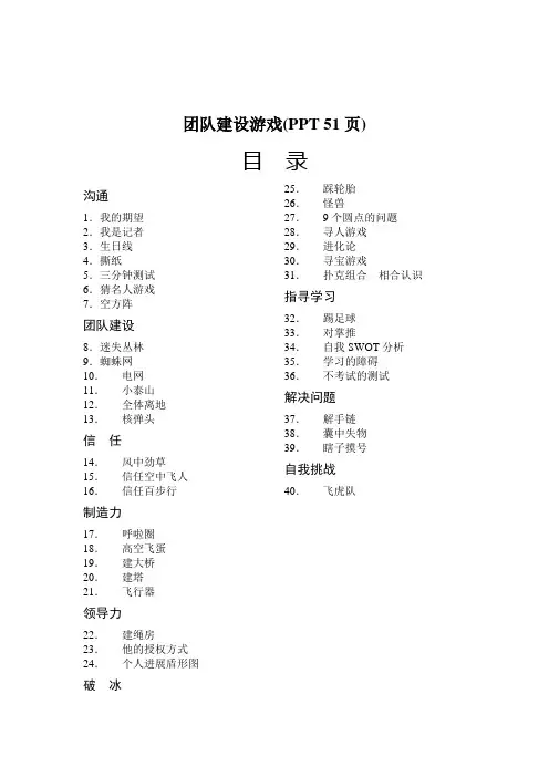 团队建设游戏(PPT 51页)