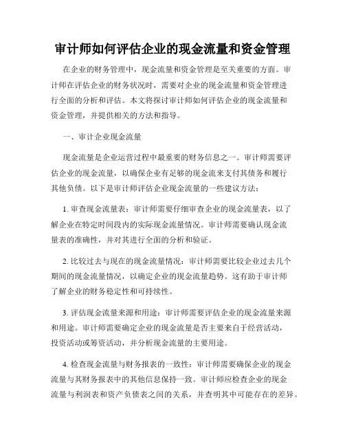 审计师如何评估企业的现金流量和资金管理
