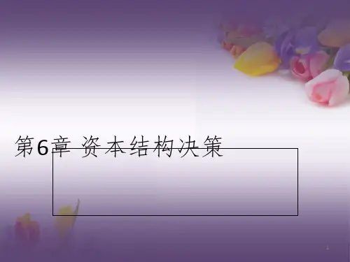 财务管理—第六章资本结构决策PPT课件
