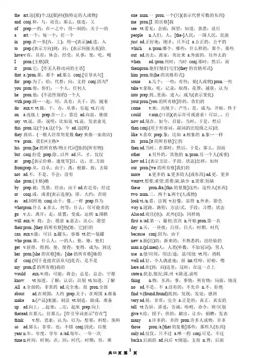 考研英语大纲5500词词汇表词频排序版