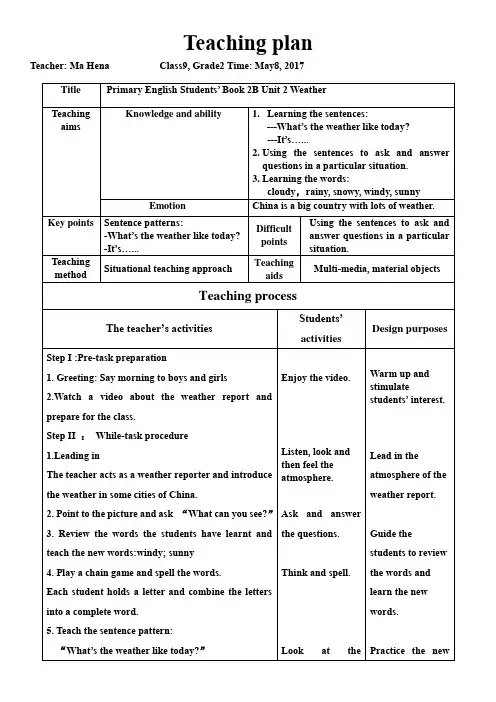 人教版小学英语一年级起点二年级下册 lesson 1(1)