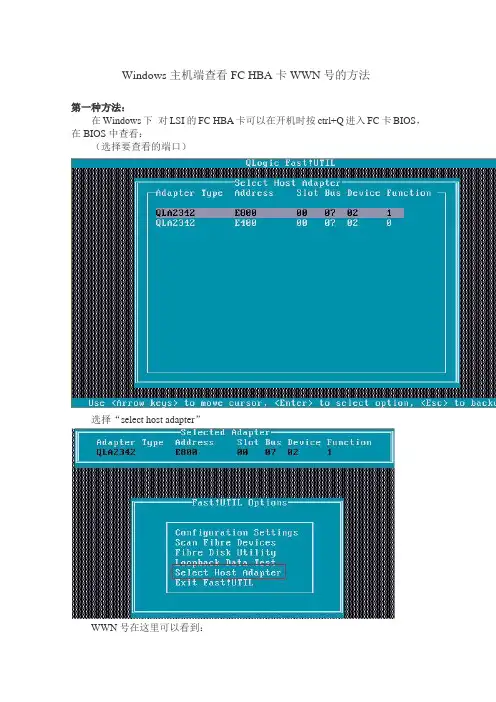 Windows主机端查看FC-HBA卡WWN号的方法