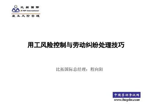 用工风险控制与劳动纠纷处理技巧(课件)
