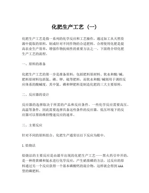 化肥生产工艺 (一)