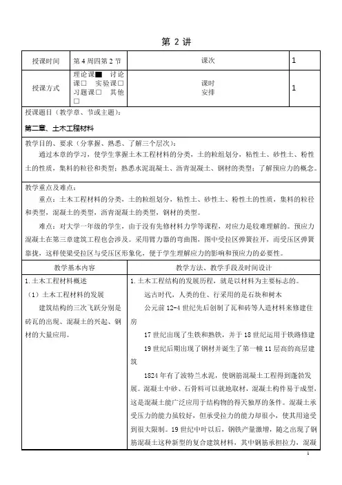 土木工程材料课程教案详解