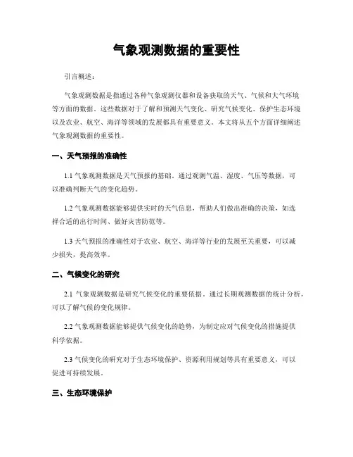 气象观测数据的重要性