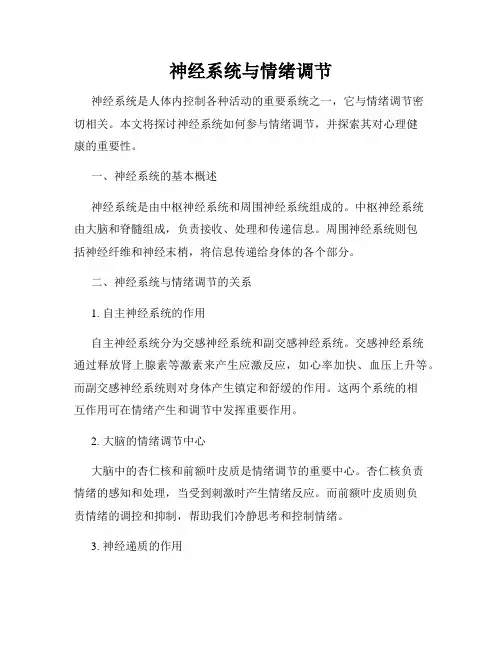 神经系统与情绪调节