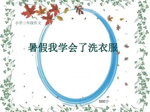 小学三年级作文《暑假我学会了洗衣服》500字