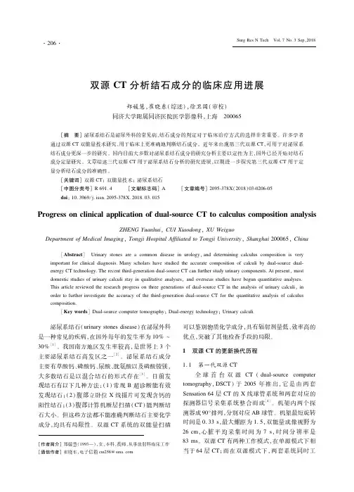 双源CT分析结石成分的临床应用进展