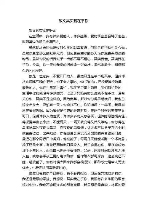 散文其实我在乎你