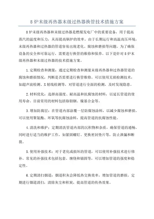 8炉末级再热器末级过热器换管技术措施方案
