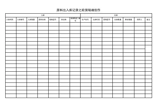 原料出入库等记录表