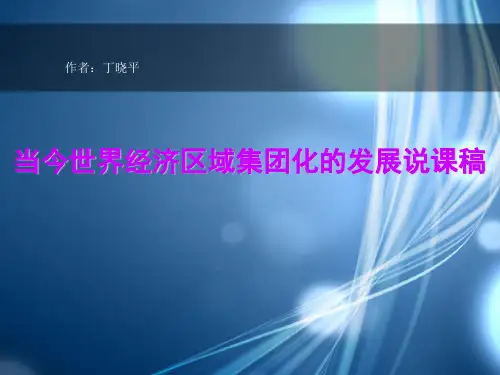 当今世界经济区域集团化的发展说课稿