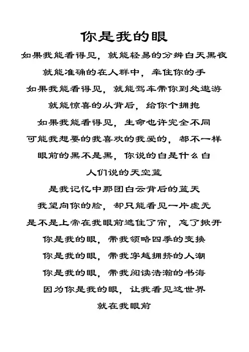 你是我的眼歌词