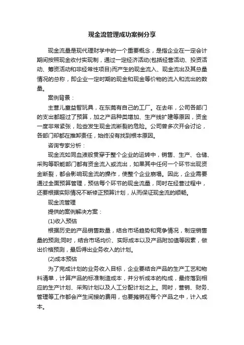 现金流管理成功案例分享