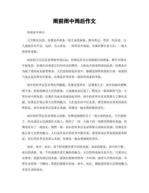 雨前雨中雨后作文