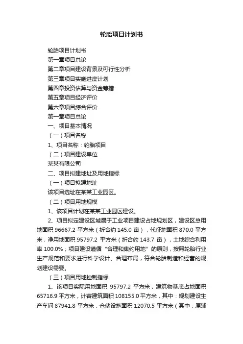 轮胎项目计划书