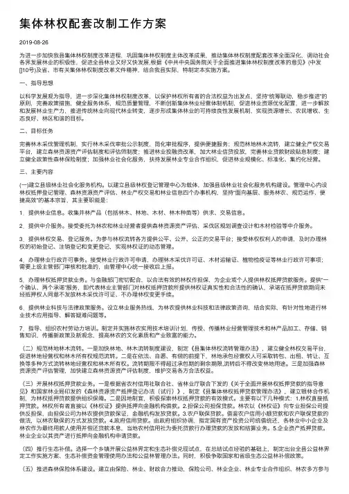集体林权配套改制工作方案