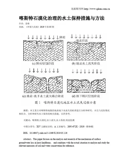 喀斯特石漠化治理的水土保持措施与方法