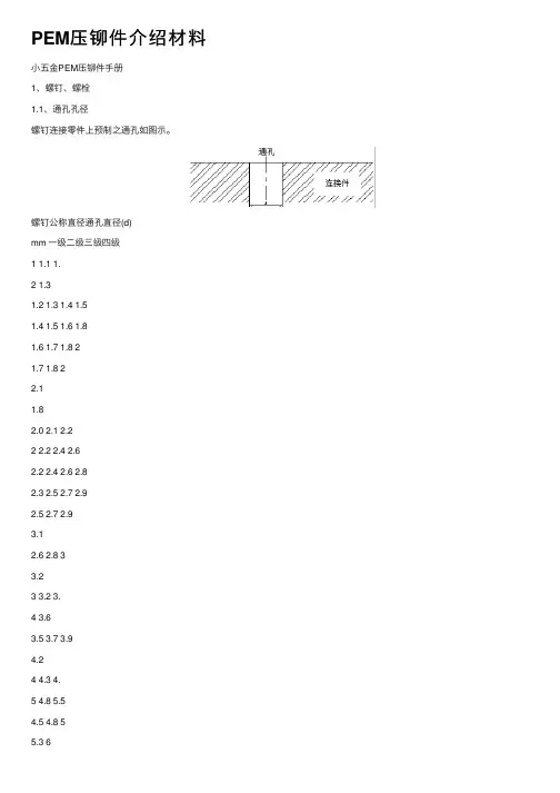 PEM压铆件介绍材料