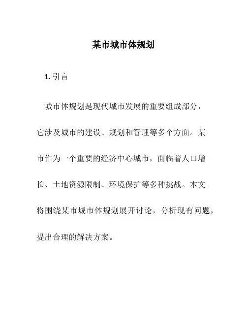 某市城市体规划