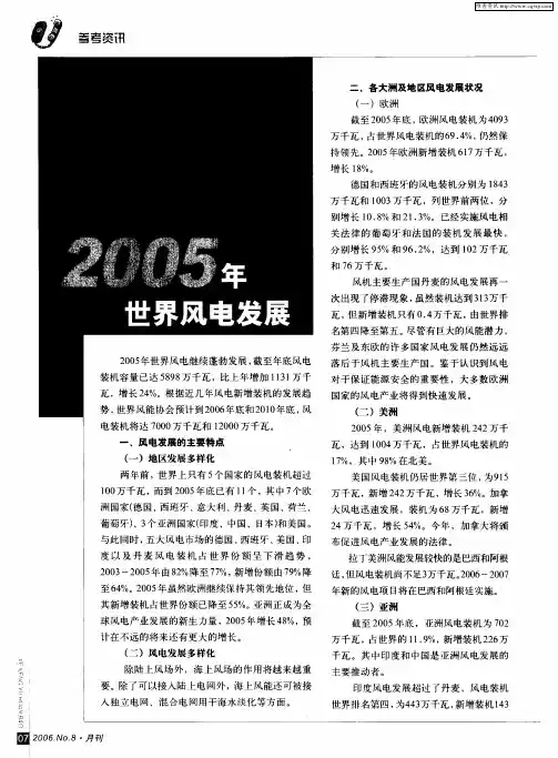 2005年世界风电发展