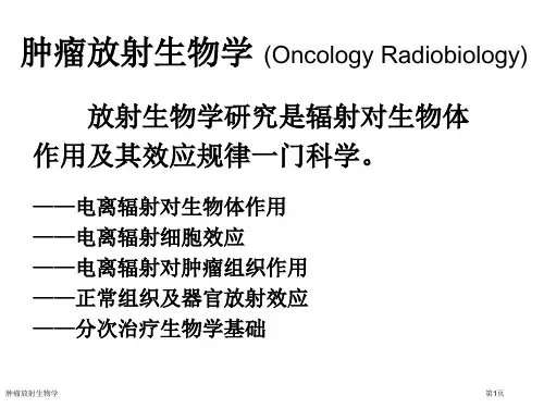 肿瘤放射生物学专家讲座