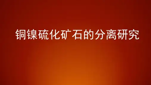 选矿生产管理仿真实训教学课件：铜镍硫化矿的分离技术介绍