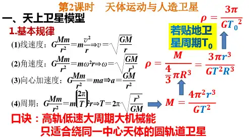 2023届高考物理一轮复习课件：天体运动与人造卫星