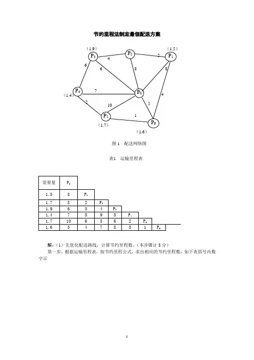 节约里程法习题