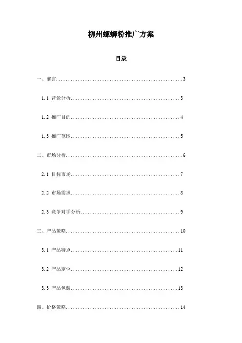 柳州螺蛳粉推广方案