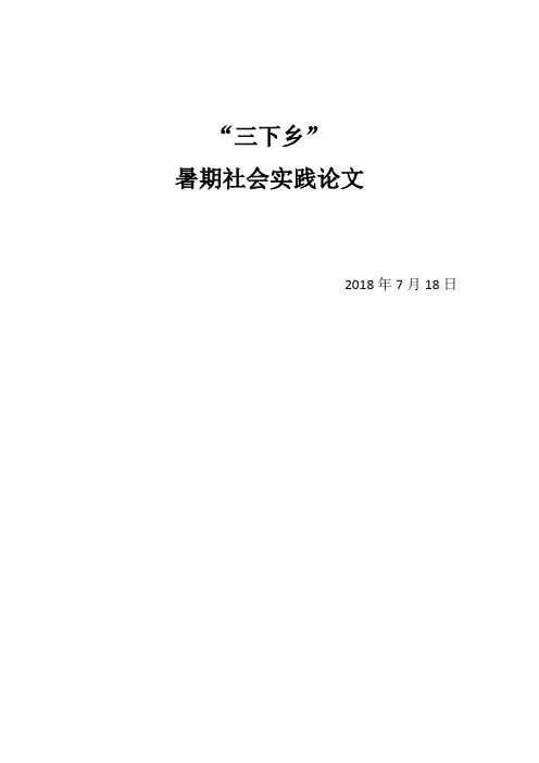 三下乡个人论文